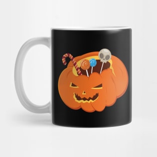 Spooky Jack O Lantern Pumpkin Basket Mug